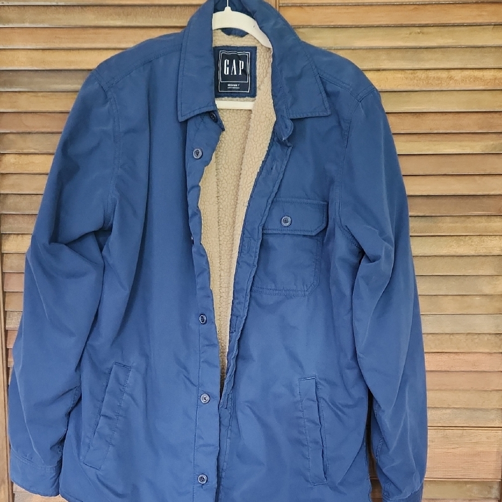 Gap Shirt Jacket Chore Adventure Warm Sherpa Fleece Lined